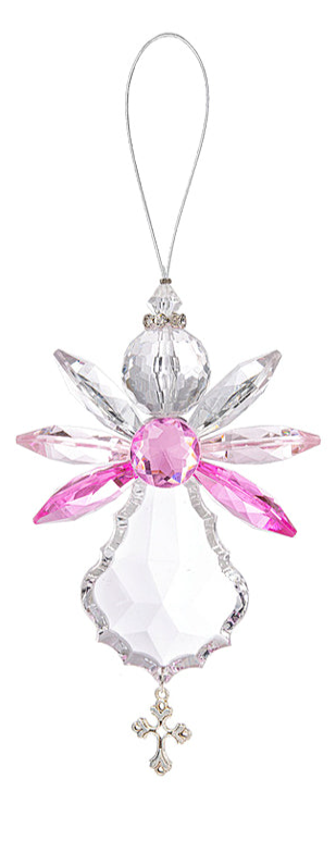 Rhinestone Angel Cross Ornament