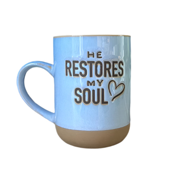 He Restores My Soul Pottery Mug