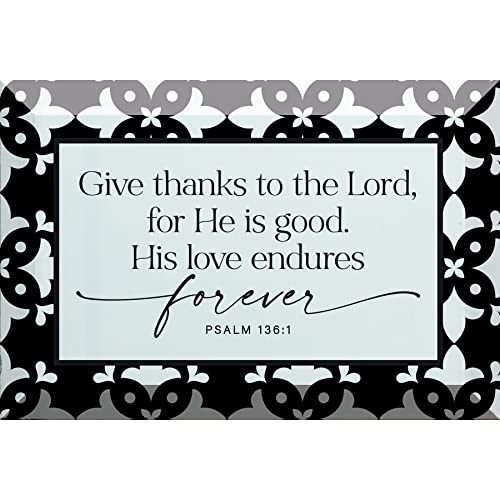 Give Thanks to the Lord Glass Plaque