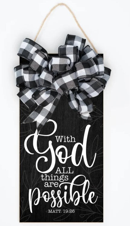 15" With God All Things Are Possible Hangable Blessing