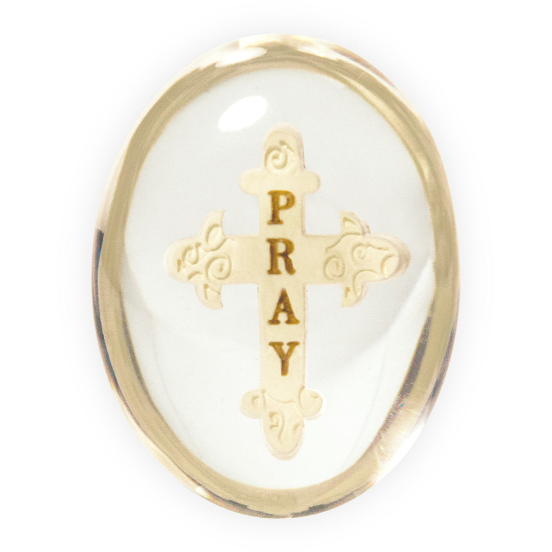 1.5" Decorative Prayer Cross Stone