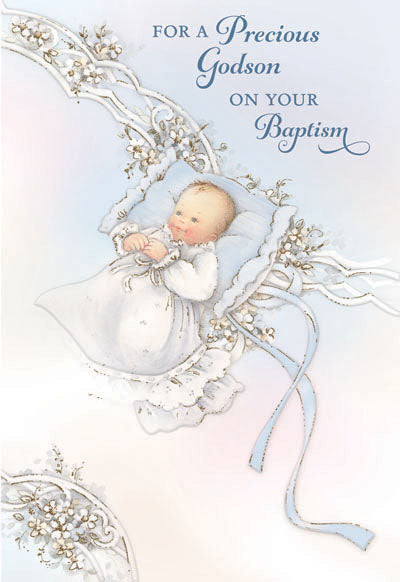 Godson on Baptism Greeting Card