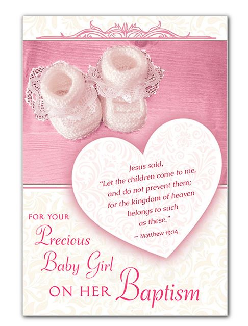 Baby Girl Baptism Greeting Card