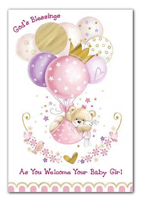 Congratulation on Baby Girl Greeting Card