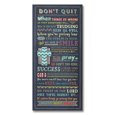 Don't Quit Large Wall Plaque