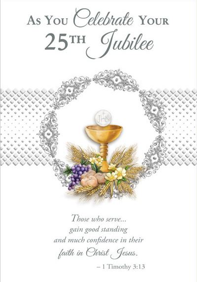 Silver 25th Jubilee Greeting Card Timothy 3:13