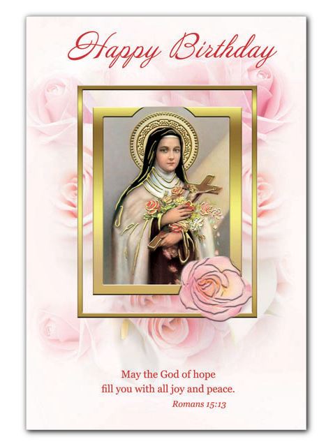 Birthday St. Theresa Greeting Card