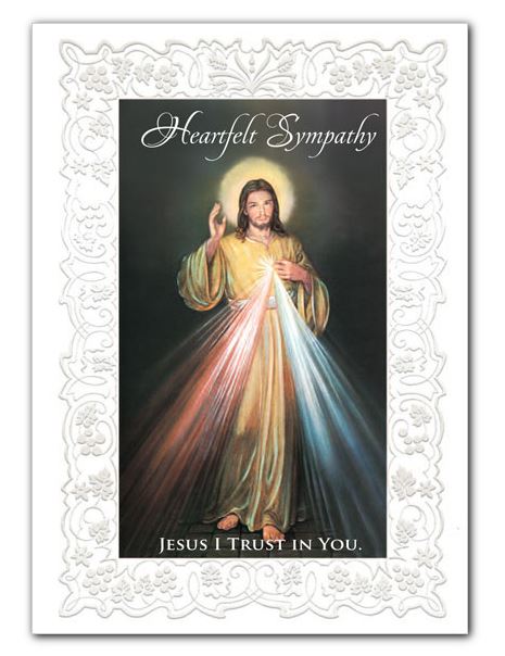 Heartfelt Sympathy Greeting Card Divine Mercy