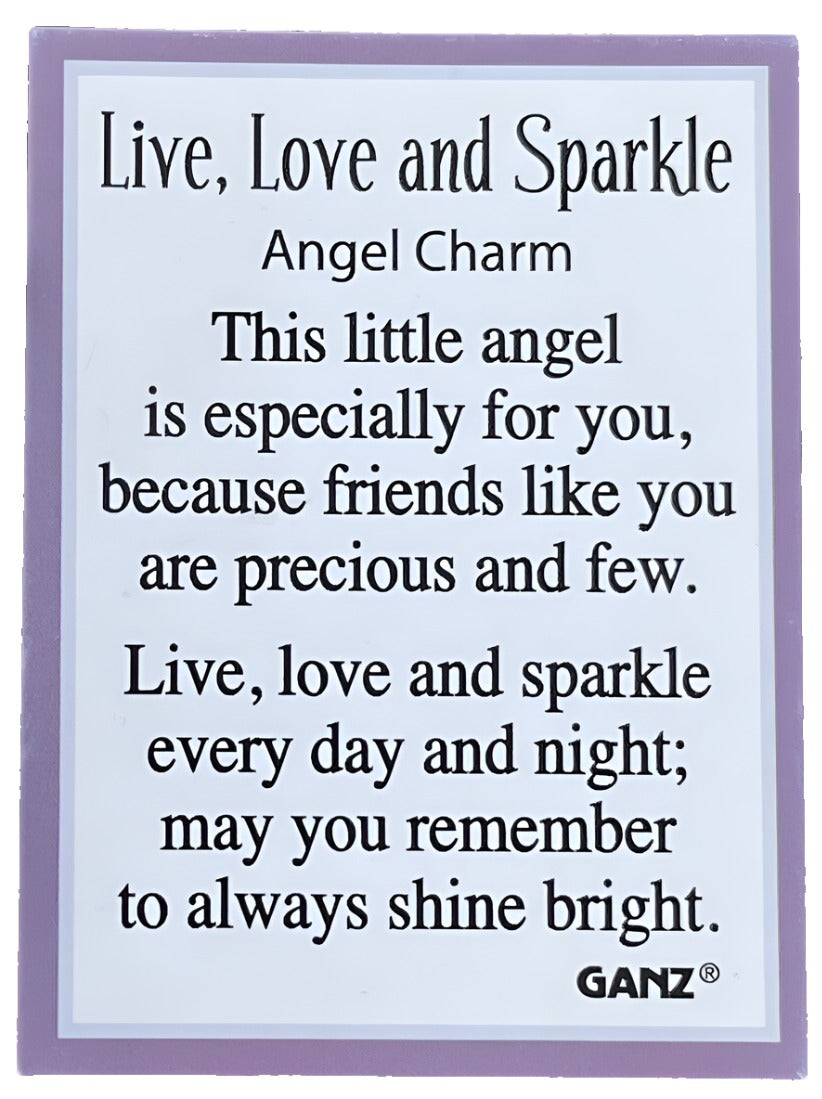 Live, Love and Sparkle Angel Charm