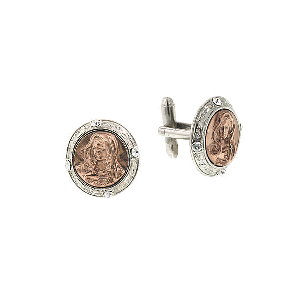 Virgin Mary Round Cufflinks