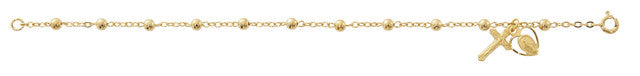 4MM Gold Miraculous Heart Rosary Bracelet