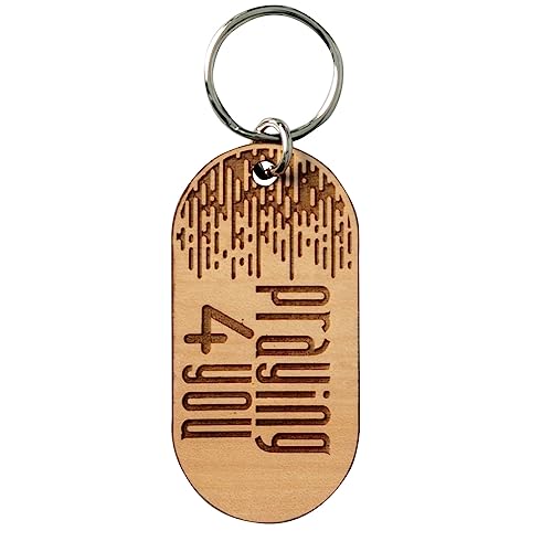 Praying For You Wooden Keychain