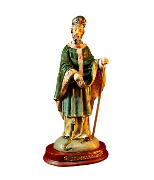 9" Handmade St. Patrick Statue