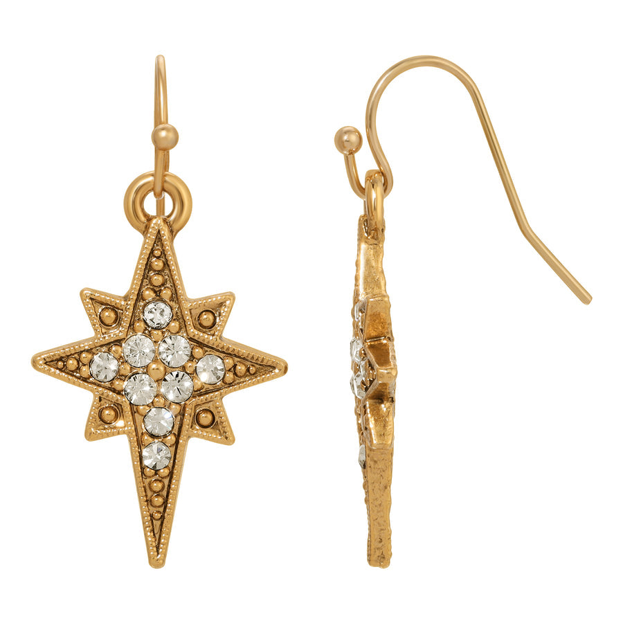 Star of Bethlehem Crystal Drop Earrings