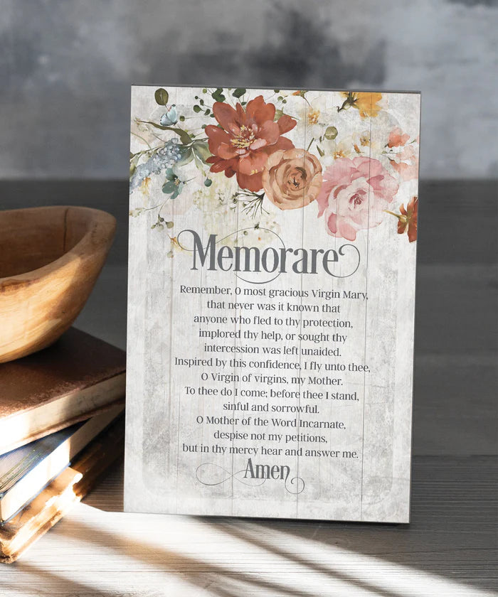 Memorare Prayer 6" x 9" MDF Plaque