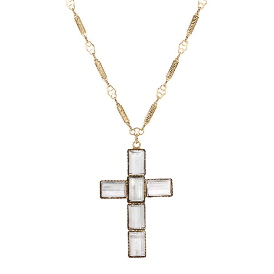 Clear Crystal Cross Pendant Necklace