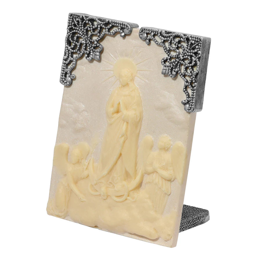 St. Mary & Angles Ivory Cameo Tabletop Decor Plaque