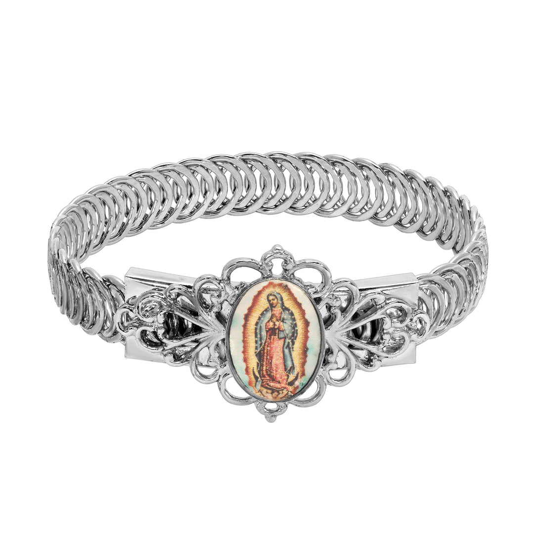 Symbols Of Faith Our Lady of Guadalupe Filigree Belt Bracelet