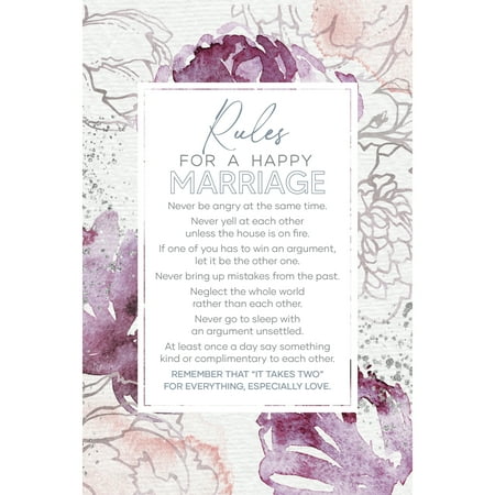6" x 9" Rules For A Happy Marriage Plaque