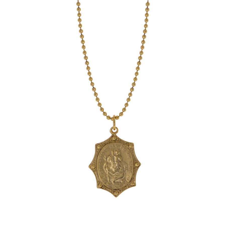 Gold St. Christopher Pendant Necklace