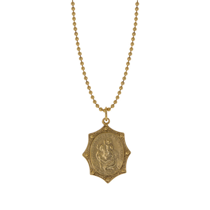 Gold St. Christopher Pendant Necklace