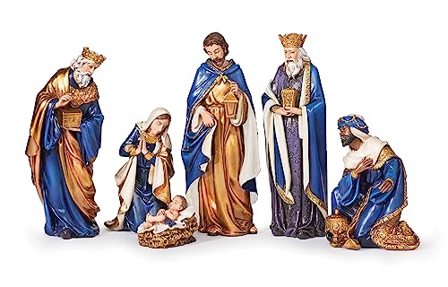 6 Piece Blue Robe Nativity Set