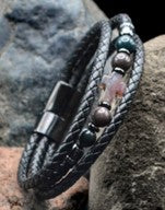 Leather Aventurine Cross Bracelet