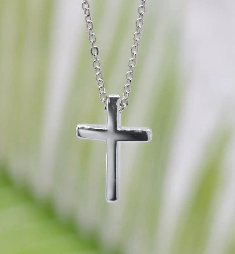 Small Silver Cross Necklace