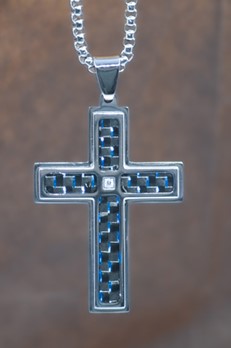13.5" Silver and Blue accents Stainless steel