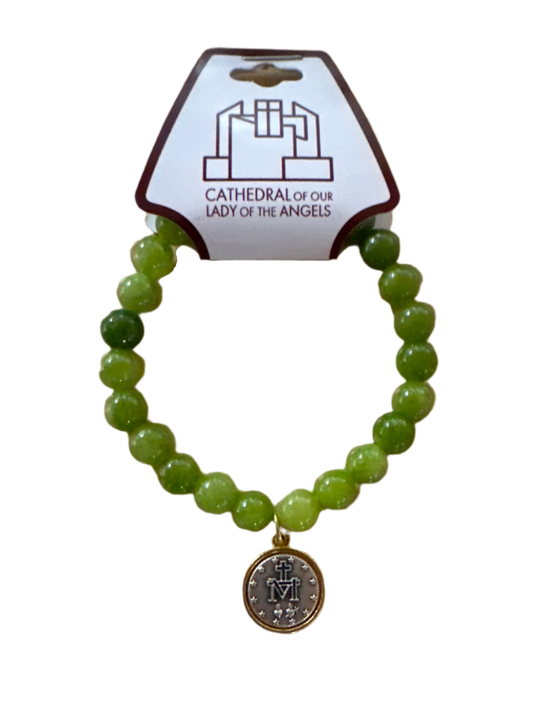 8mm Peridot Bracelet with 2-Tone St. Benedict Medal