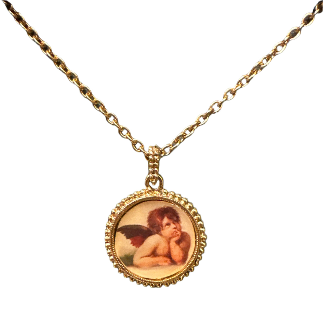 Round Cherub Necklace