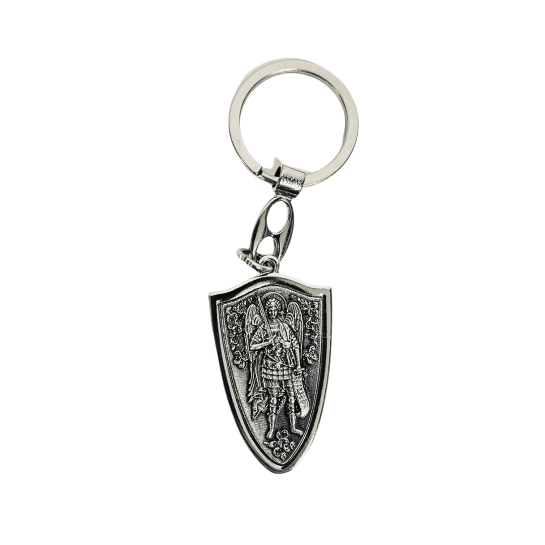 St. Michael Shield Keychain 2"x1"