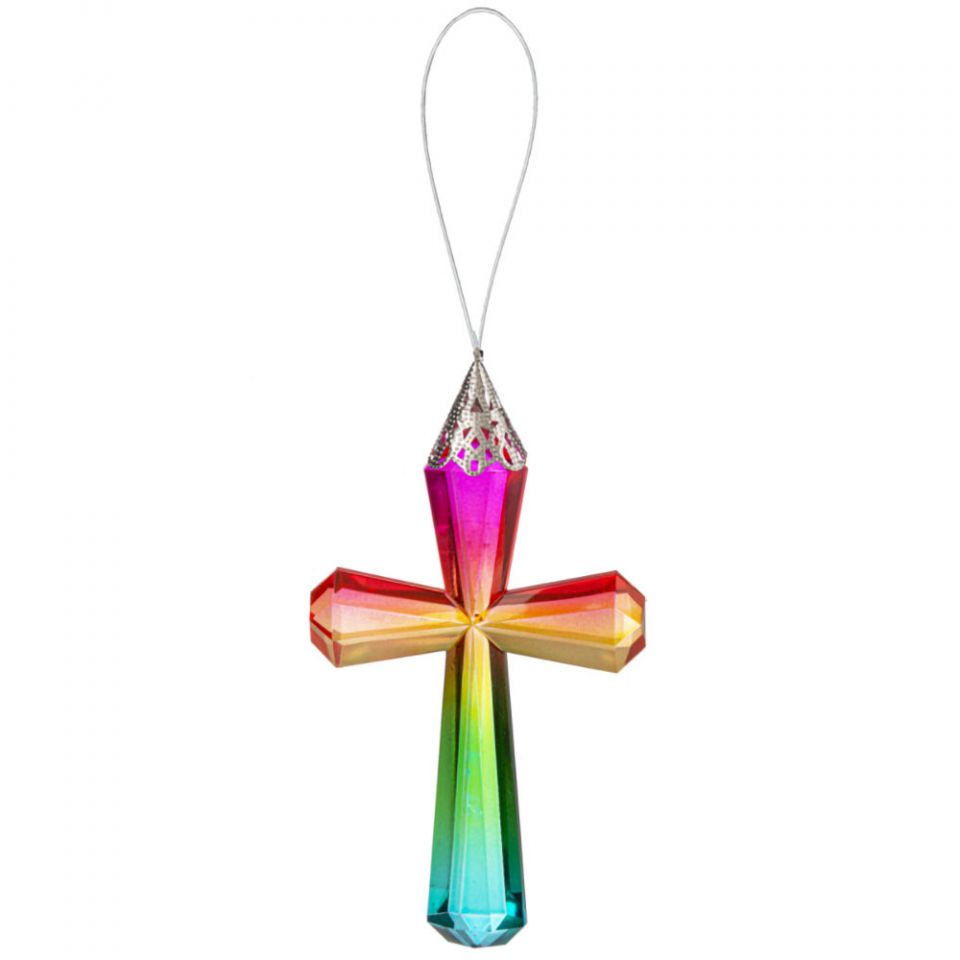 Rainbow Cross Ornament