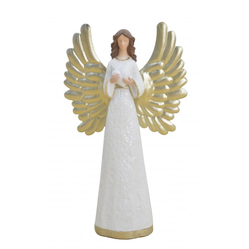 8" Angel with Gold Metallic Wings