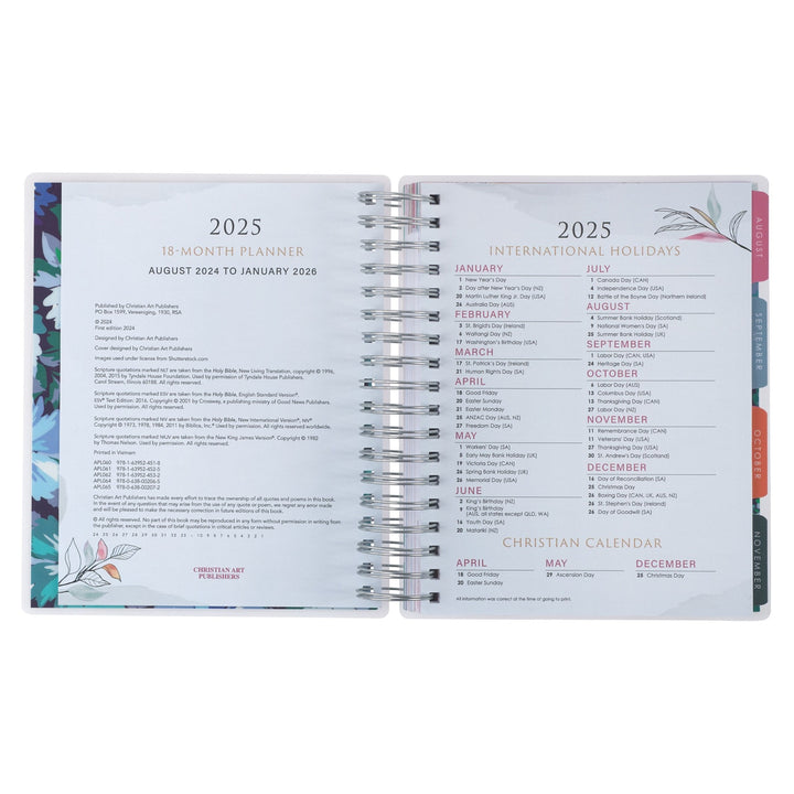 Strength and Dignity 18-Month Planner with Elastic Closure - Proverbs 31:25