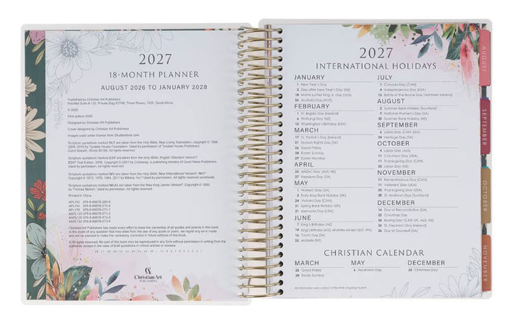 2027 Be Still and Know 18-Month Planner with Elastic Closure - Psalm 46:10