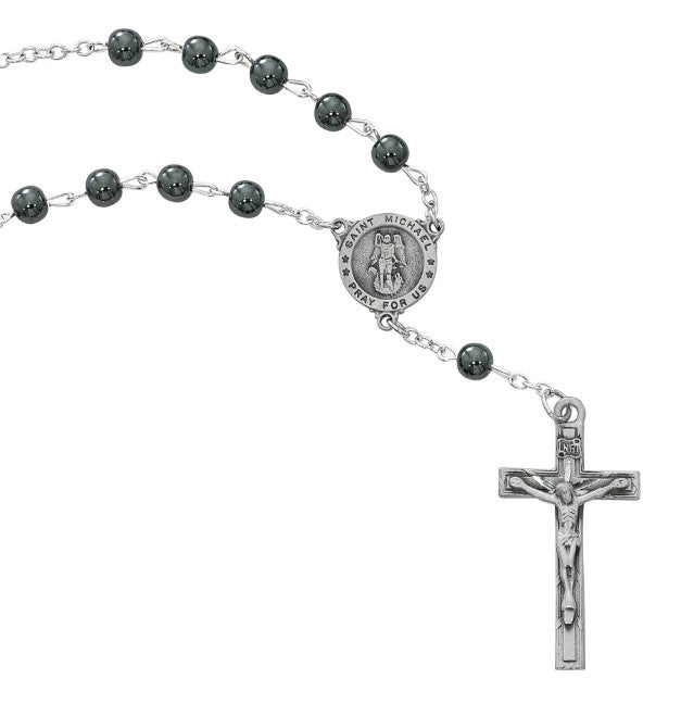 6mm Hematite St. Michael Auto Rosary
