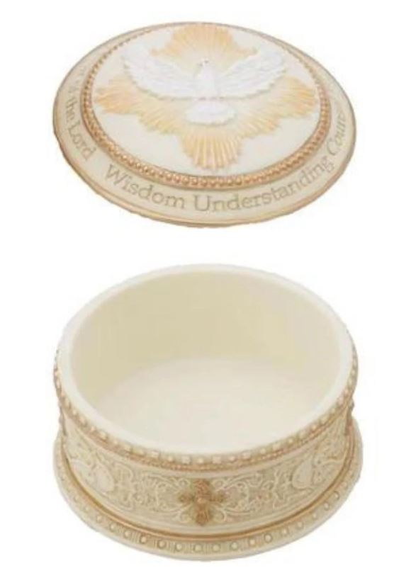 2.25" Round Color Holy Spirit Trinket Box