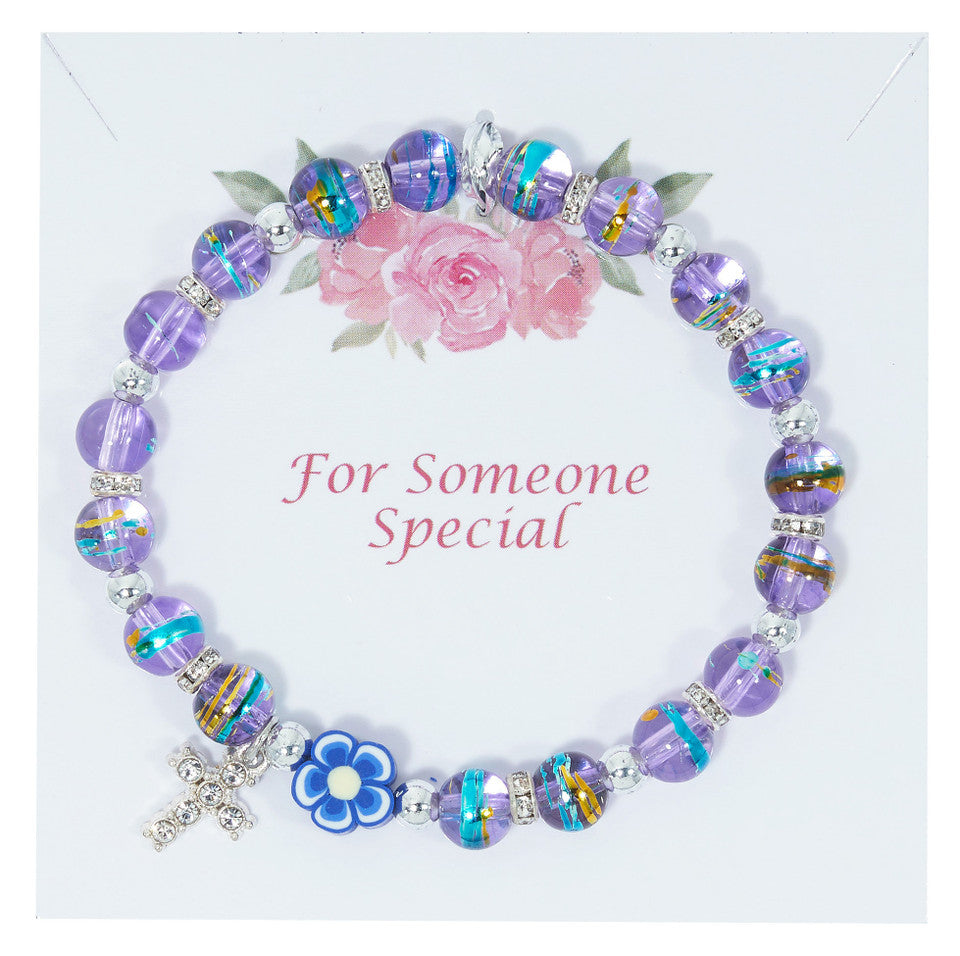 7mm Multi-Color Purple Bracelet