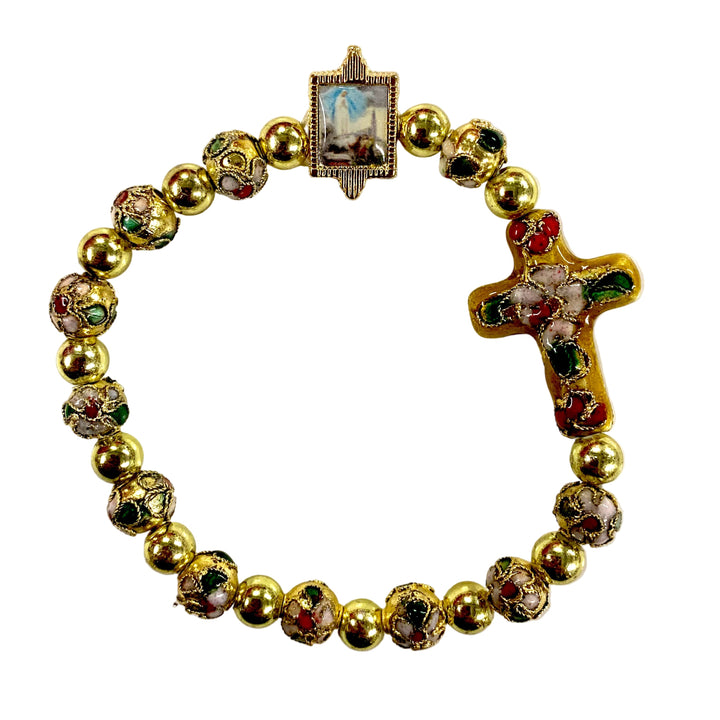 Cloisonné Our Lady of Fatima Bracelet