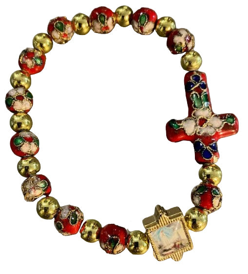 Cloisonné Our Lady of Fatima Bracelet