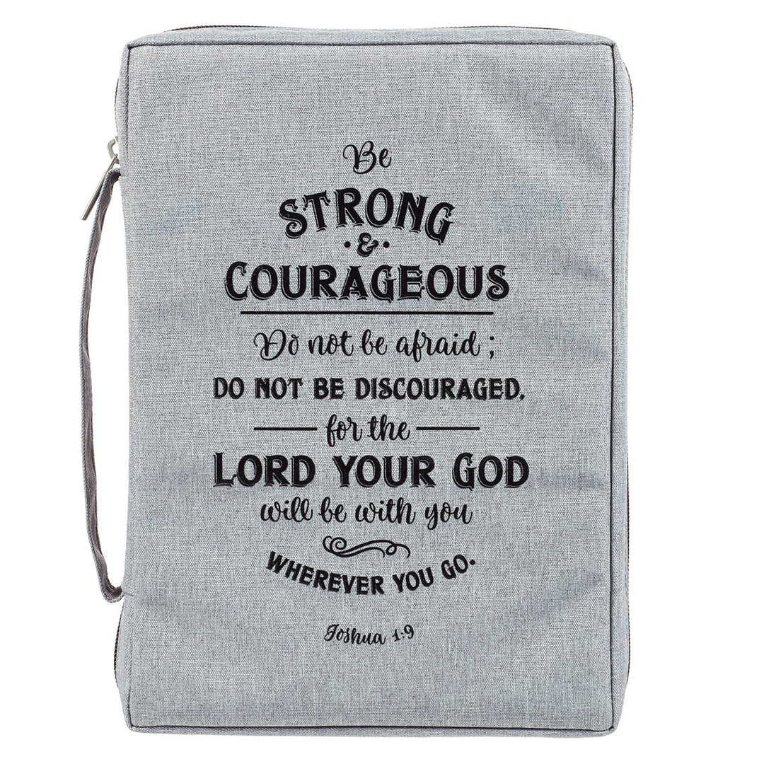 Strong and Courageous Poly-Canvas Bible Cover