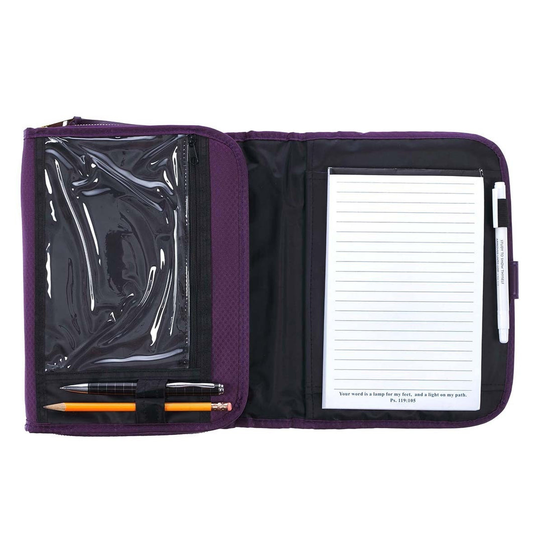 Grace Purple Tri-fold Organizer Bible Cover