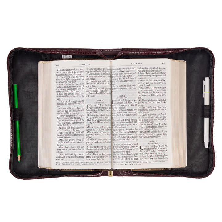 Be Still and Know Neutral Florals Faux Leather Fashion Bible Cover – Psalm 46:10