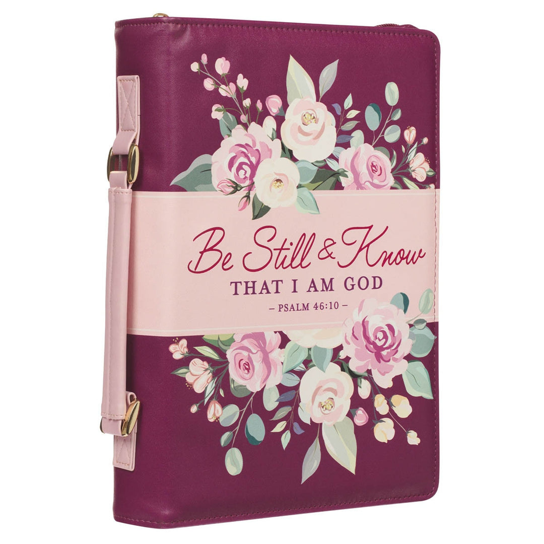 Be Still and Know Pearlescent Plum Fashion Bible Cover - Psalm 46:10