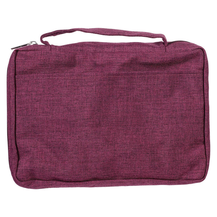 Plum Poly-Canvas Value Bible Cover with Grace Badge - John 1:16