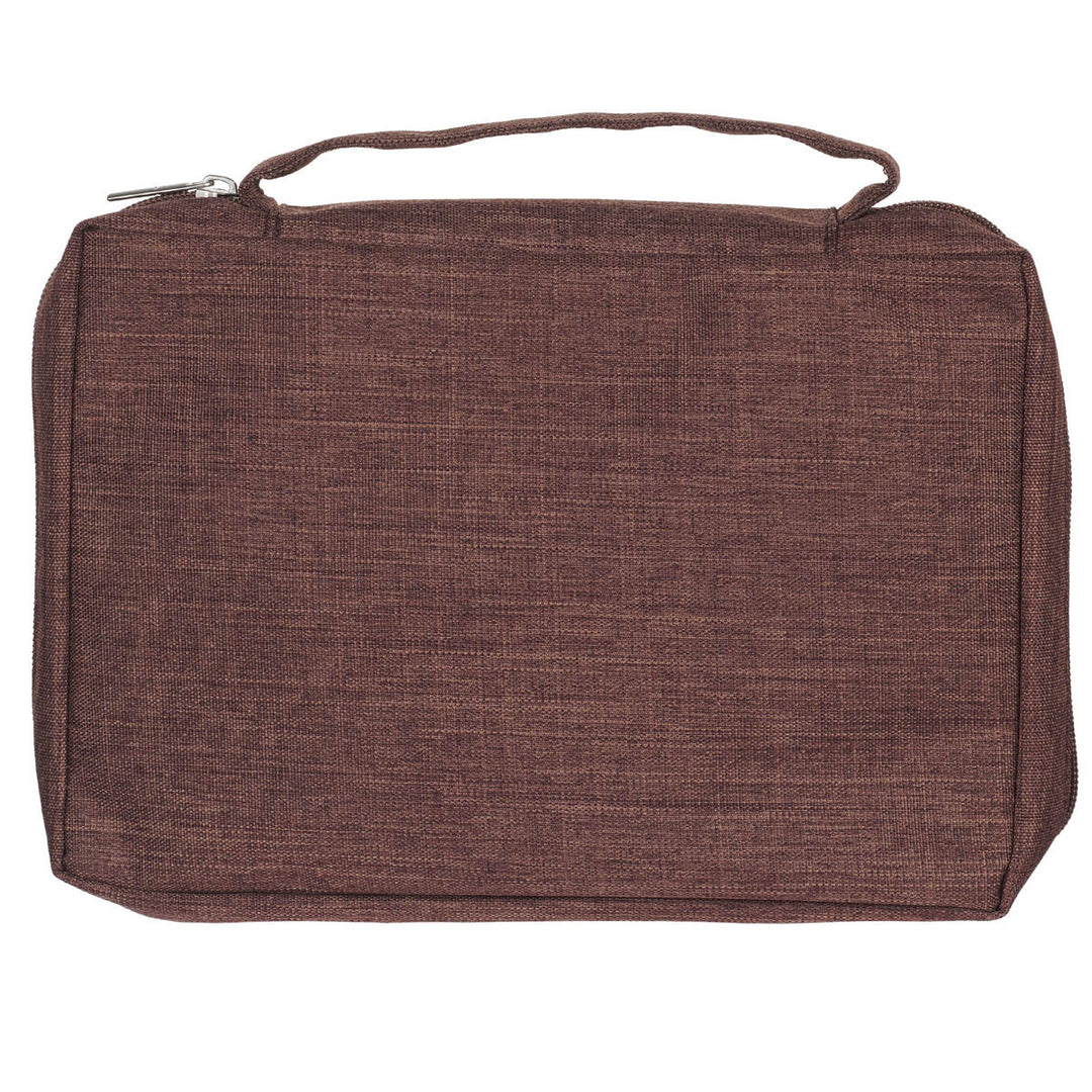 Cocoa Brown Poly-canvas Value Bible Cover with Ichthus Patch