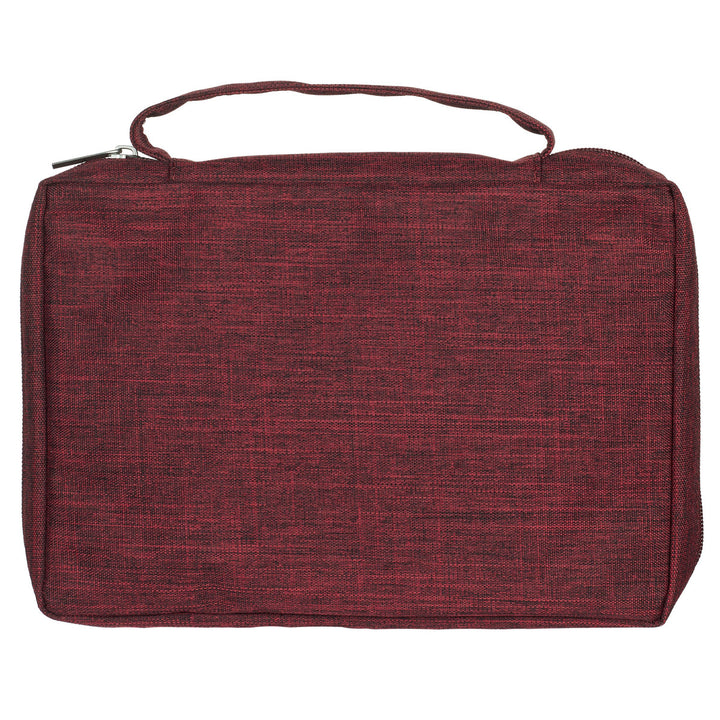 Cranberry Red Poly-canvas Value Bible Cover with Ichthus Patch