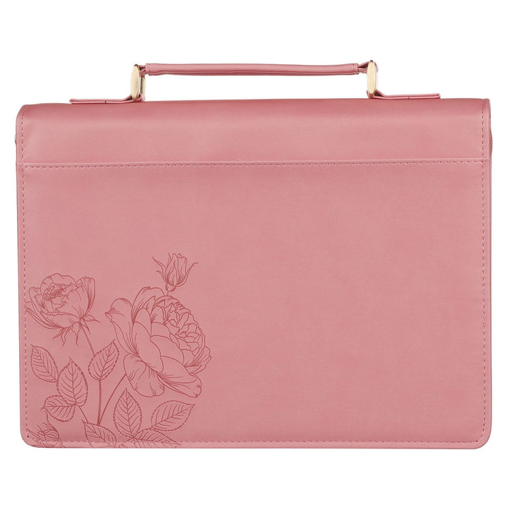 Plans Pink Bouquet Faux Leather Fashion Bible Cover - Jeremiah 29:11
