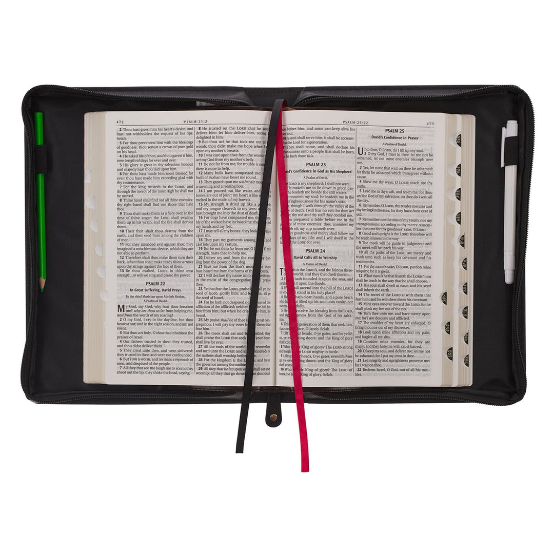 Trust in the Lord Charcoal Faux Leather Bible Cover - Proverbs 3:5